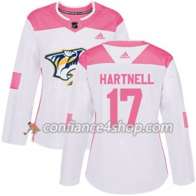 Adidas Maillot de Hockey Nashville Predators Scott Hartnell 17 2017-2018 Blanc Rose Fashion Authentic - Femme